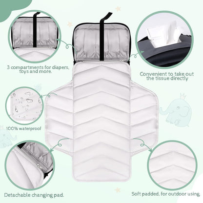 Premium Small Diaper Bag - Lightweight, Spacious & with Portable Changing Pad – Little Baby Bag Perfect for Day Trips – Quick-Access Wipes Pocket & Dedicated Parents’ Organizer Swan