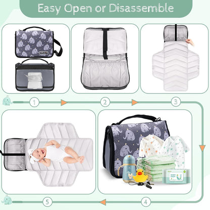 Premium Small Diaper Bag - Lightweight, Spacious & with Portable Changing Pad – Little Baby Bag Perfect for Day Trips – Quick-Access Wipes Pocket & Dedicated Parents’ Organizer Swan