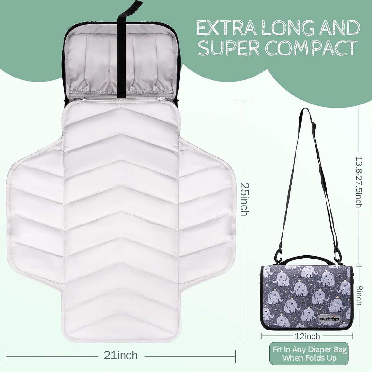 Premium Small Diaper Bag - Lightweight, Spacious & with Portable Changing Pad – Little Baby Bag Perfect for Day Trips – Quick-Access Wipes Pocket & Dedicated Parents’ Organizer Swan