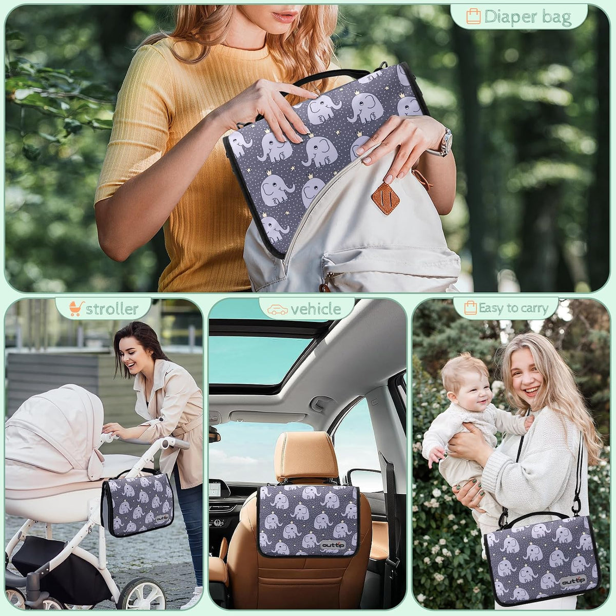 Premium Small Diaper Bag - Lightweight, Spacious & with Portable Changing Pad – Little Baby Bag Perfect for Day Trips – Quick-Access Wipes Pocket & Dedicated Parents’ Organizer Swan