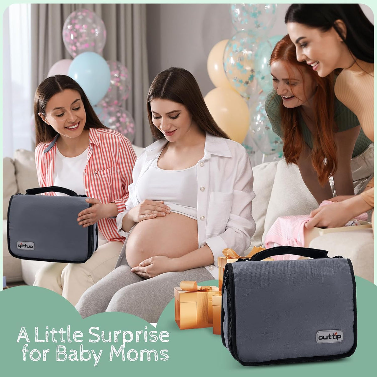 Premium Small Diaper Bag - Lightweight, Spacious & with Portable Changing Pad – Little Baby Bag Perfect for Day Trips – Quick-Access Wipes Pocket & Dedicated Parents’ Organizer Swan