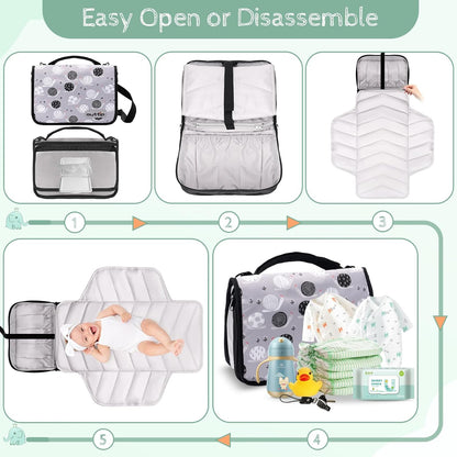 Premium Small Diaper Bag - Lightweight, Spacious & with Portable Changing Pad – Little Baby Bag Perfect for Day Trips – Quick-Access Wipes Pocket & Dedicated Parents’ Organizer Swan