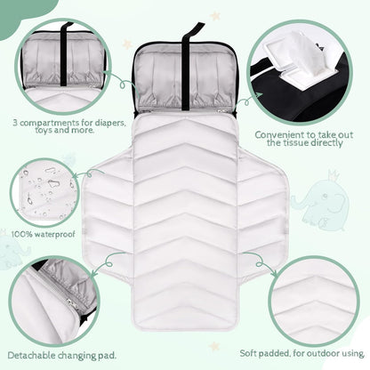 Premium Small Diaper Bag - Lightweight, Spacious & with Portable Changing Pad – Little Baby Bag Perfect for Day Trips – Quick-Access Wipes Pocket & Dedicated Parents’ Organizer Swan