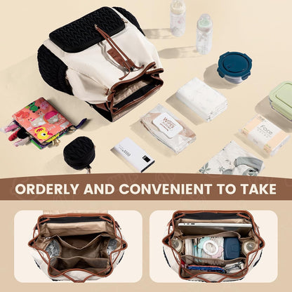 Diaper Bag Backpack, Small Baby Bag, Cute Baby Diaper Bag, Stylish Water-Resistant Travel Baby Bag for Mom, Baby Backpack with Changing Pad, Stroller Straps -Khaki