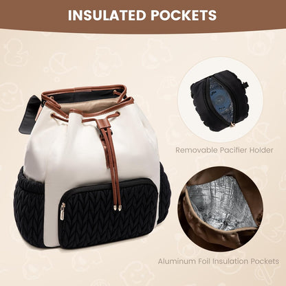 Diaper Bag Backpack, Small Baby Bag, Cute Baby Diaper Bag, Stylish Water-Resistant Travel Baby Bag for Mom, Baby Backpack with Changing Pad, Stroller Straps -Khaki