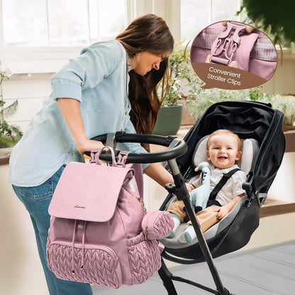 Diaper Bag Backpack, Small Baby Bag, Cute Baby Diaper Bag, Stylish Water-Resistant Travel Baby Bag for Mom, Baby Backpack with Changing Pad, Stroller Straps -Khaki