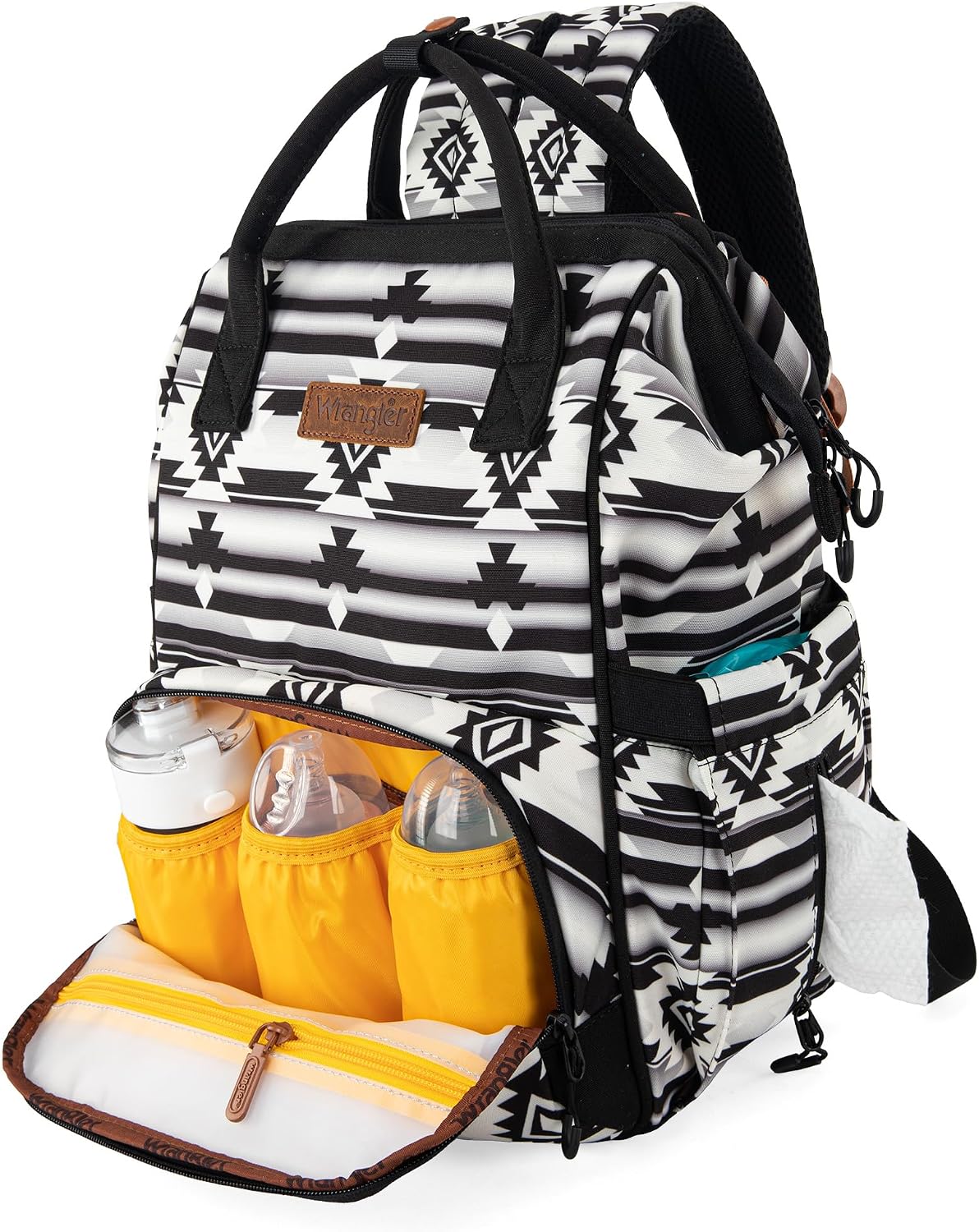 Aztec Backpack Organized Daypack Travel Baby Bag with Stroller Strap and Side Bottle Pockets WG2204-9110CM