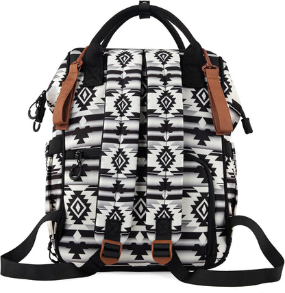 Aztec Backpack Organized Daypack Travel Baby Bag with Stroller Strap and Side Bottle Pockets WG2204-9110CM