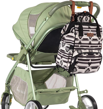 Aztec Backpack Organized Daypack Travel Baby Bag with Stroller Strap and Side Bottle Pockets WG2204-9110CM
