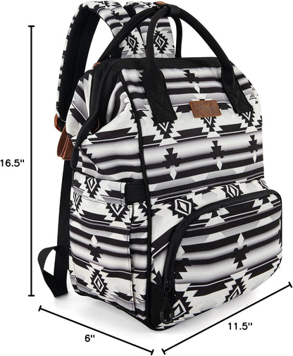 Aztec Backpack Organized Daypack Travel Baby Bag with Stroller Strap and Side Bottle Pockets WG2204-9110CM