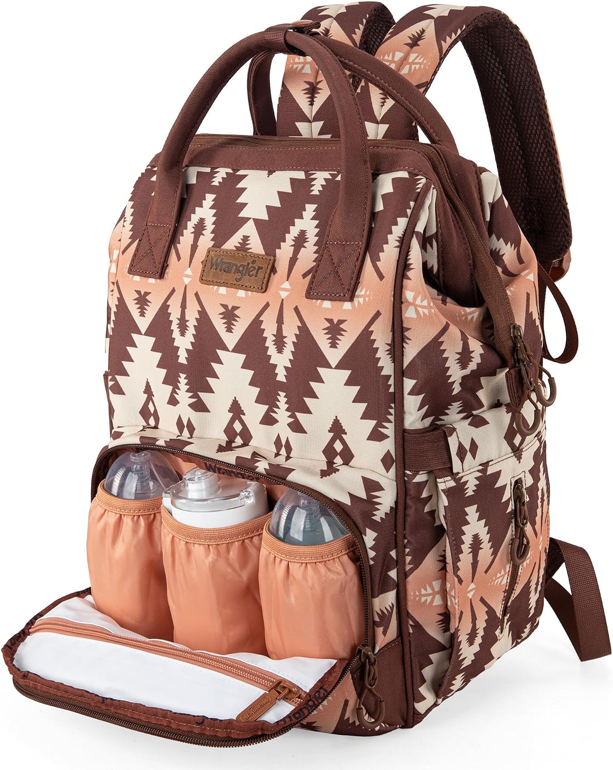 Aztec Backpack Organized Daypack Travel Baby Bag with Stroller Strap and Side Bottle Pockets WG2204-9110CM