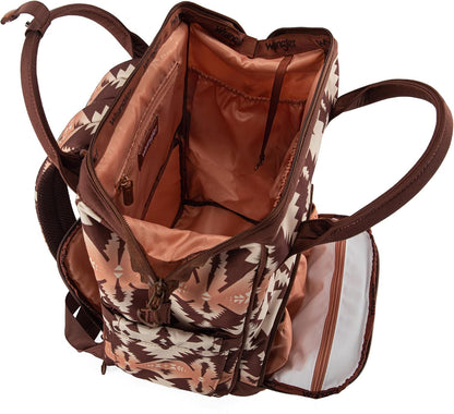 Aztec Backpack Organized Daypack Travel Baby Bag with Stroller Strap and Side Bottle Pockets WG2204-9110CM