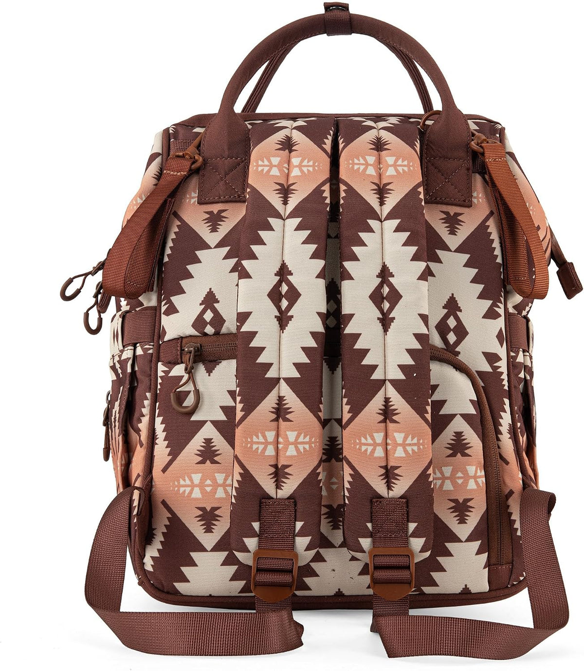 Aztec Backpack Organized Daypack Travel Baby Bag with Stroller Strap and Side Bottle Pockets WG2204-9110CM