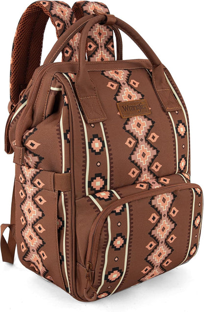 Aztec Backpack Organized Daypack Travel Baby Bag with Stroller Strap and Side Bottle Pockets WG2204-9110CM