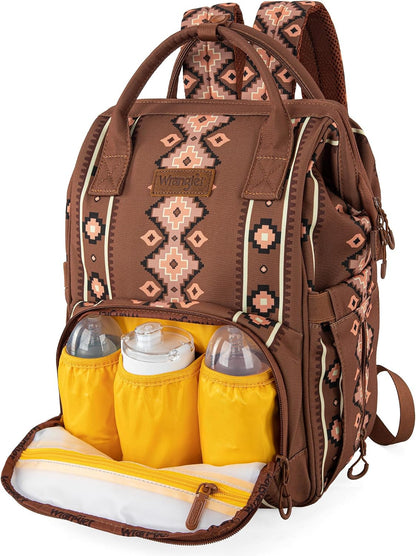 Aztec Backpack Organized Daypack Travel Baby Bag with Stroller Strap and Side Bottle Pockets WG2204-9110CM