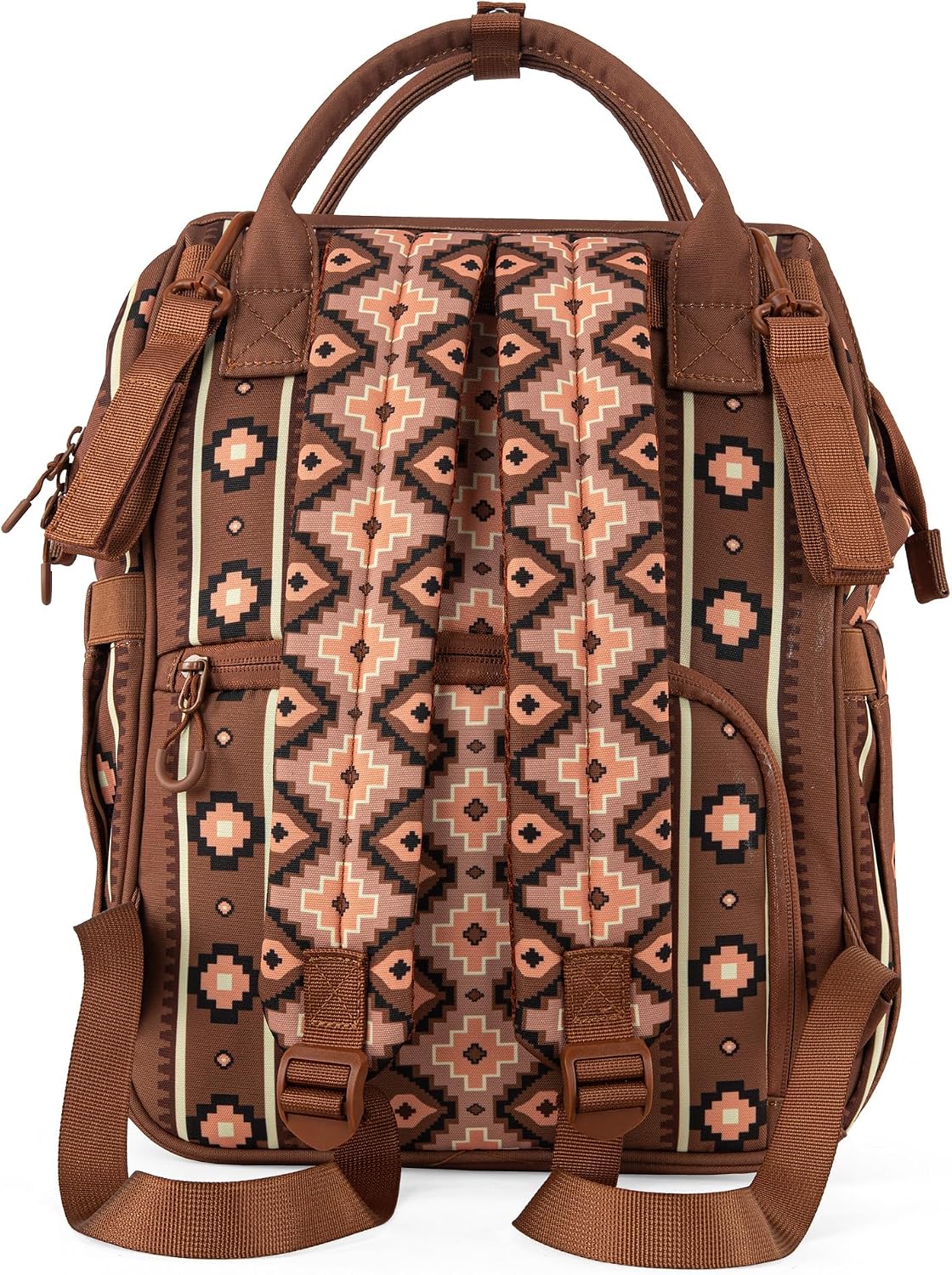 Aztec Backpack Organized Daypack Travel Baby Bag with Stroller Strap and Side Bottle Pockets WG2204-9110CM