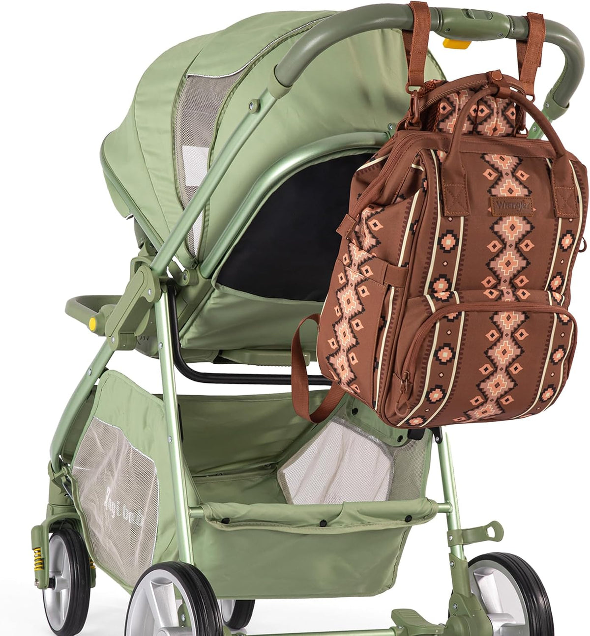Aztec Backpack Organized Daypack Travel Baby Bag with Stroller Strap and Side Bottle Pockets WG2204-9110CM