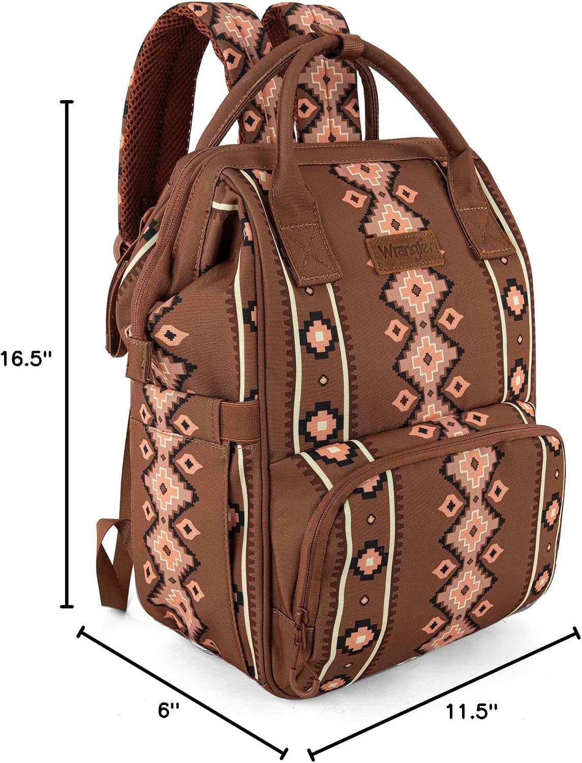 Aztec Backpack Organized Daypack Travel Baby Bag with Stroller Strap and Side Bottle Pockets WG2204-9110CM