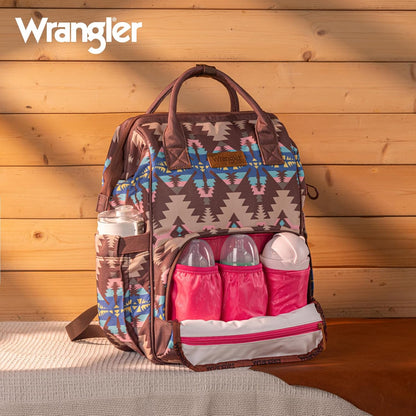 Aztec Backpack Organized Daypack Travel Baby Bag with Stroller Strap and Side Bottle Pockets WG2204-9110CM
