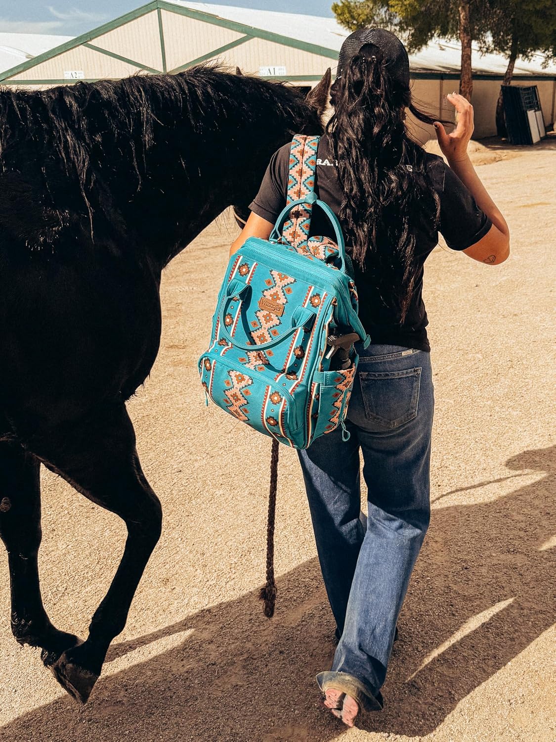 Aztec Backpack Organized Daypack Travel Baby Bag with Stroller Strap and Side Bottle Pockets WG2204-9110CM