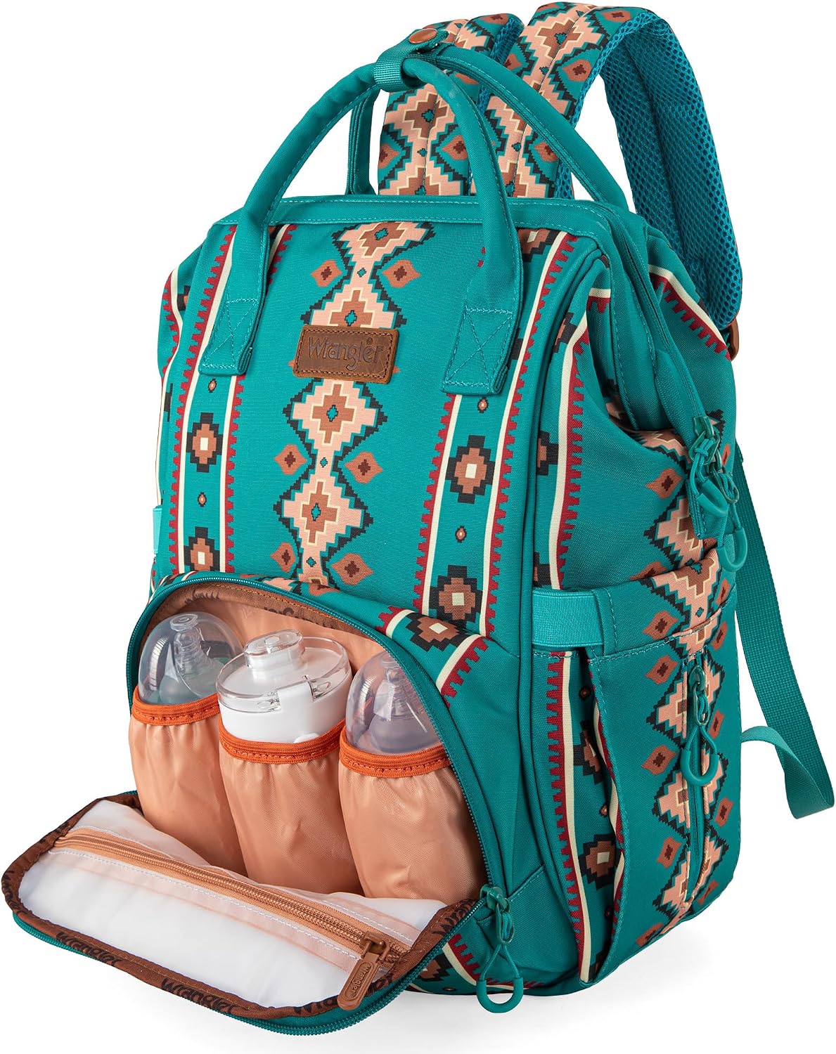 Aztec Backpack Organized Daypack Travel Baby Bag with Stroller Strap and Side Bottle Pockets WG2204-9110CM