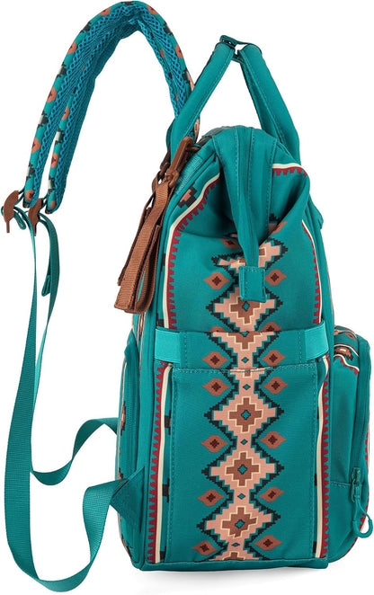 Aztec Backpack Organized Daypack Travel Baby Bag with Stroller Strap and Side Bottle Pockets WG2204-9110CM