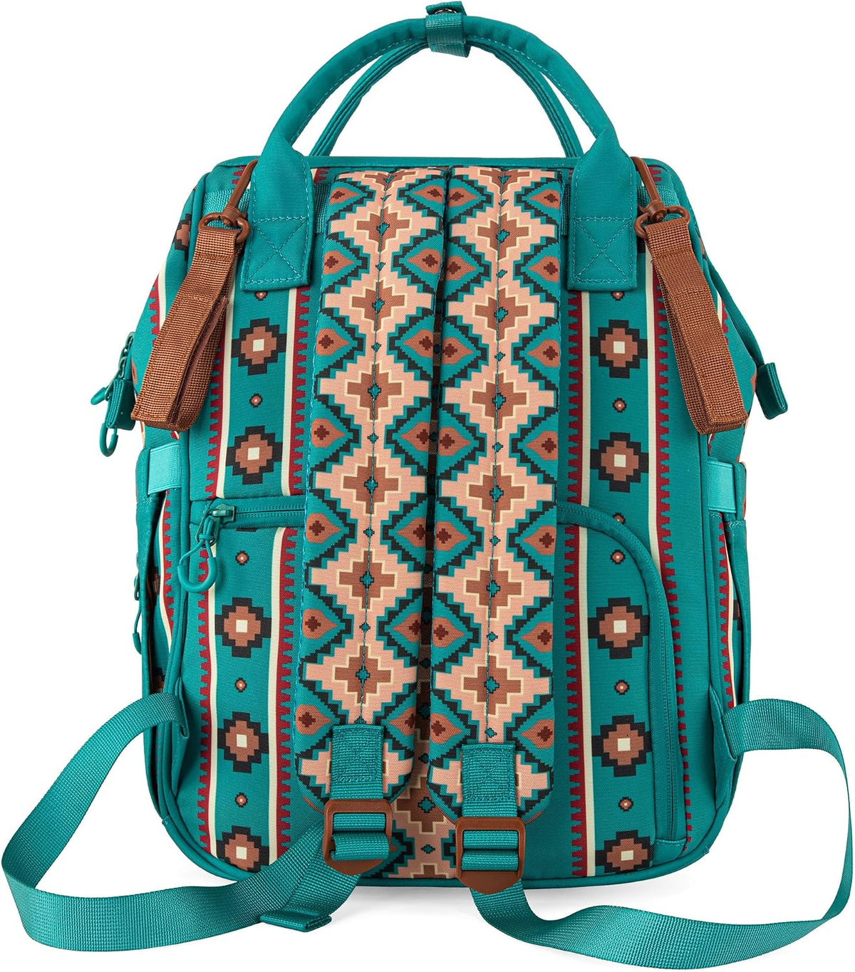 Aztec Backpack Organized Daypack Travel Baby Bag with Stroller Strap and Side Bottle Pockets WG2204-9110CM