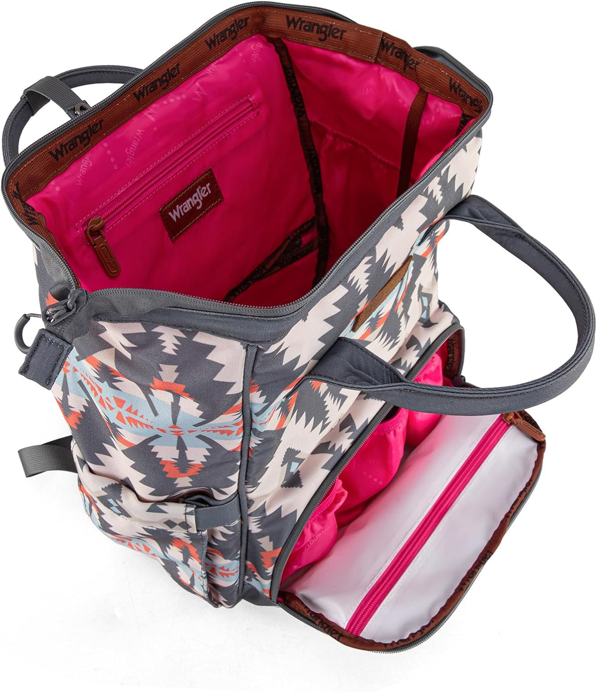 Aztec Backpack Organized Daypack Travel Baby Bag with Stroller Strap and Side Bottle Pockets WG2204-9110CM