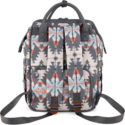 Aztec Backpack Organized Daypack Travel Baby Bag with Stroller Strap and Side Bottle Pockets WG2204-9110CM