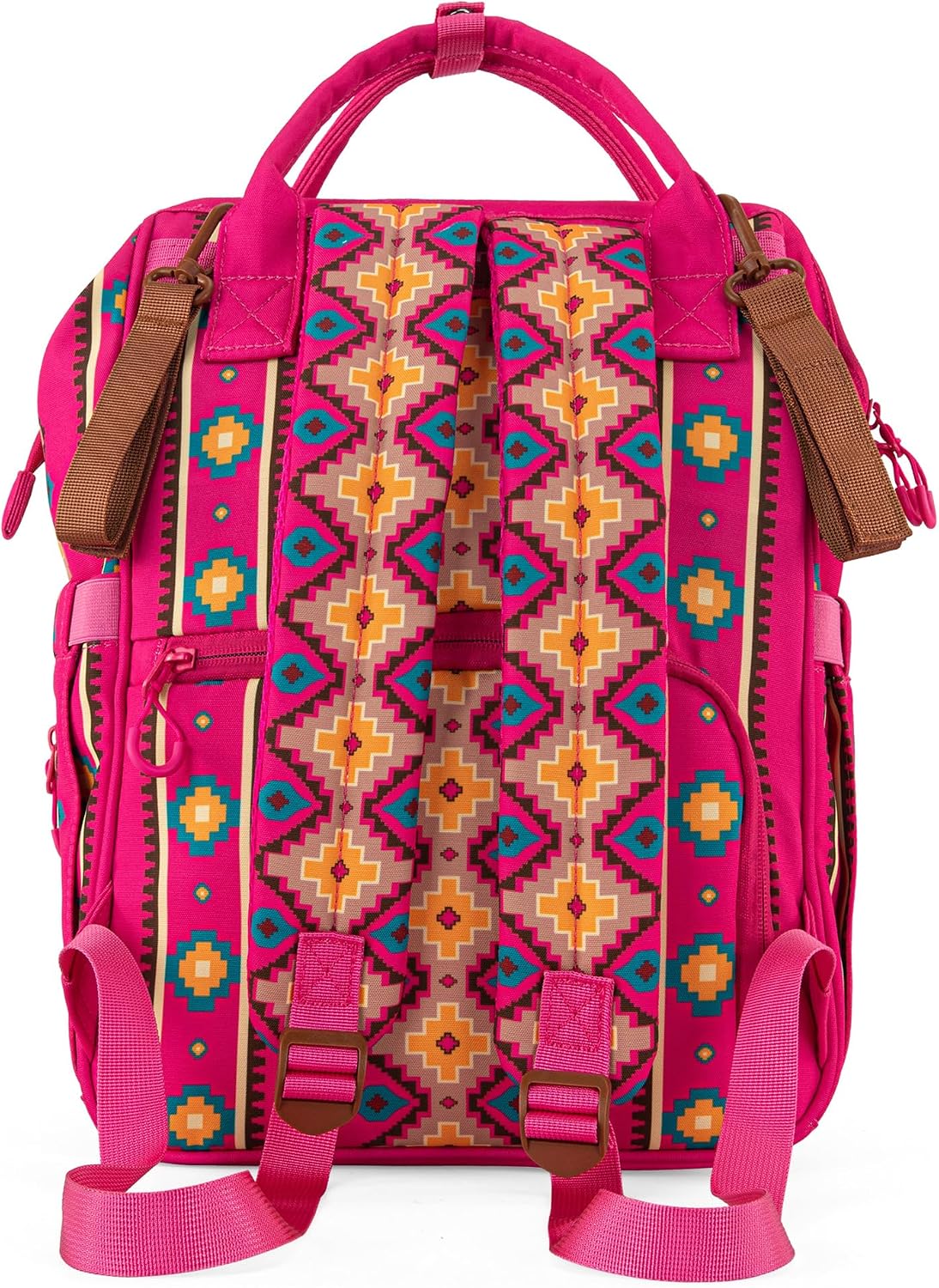 Aztec Backpack Organized Daypack Travel Baby Bag with Stroller Strap and Side Bottle Pockets WG2204-9110CM