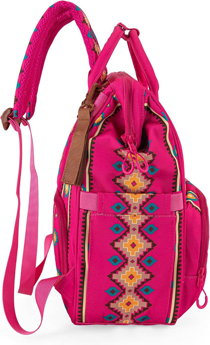 Aztec Backpack Organized Daypack Travel Baby Bag with Stroller Strap and Side Bottle Pockets WG2204-9110CM