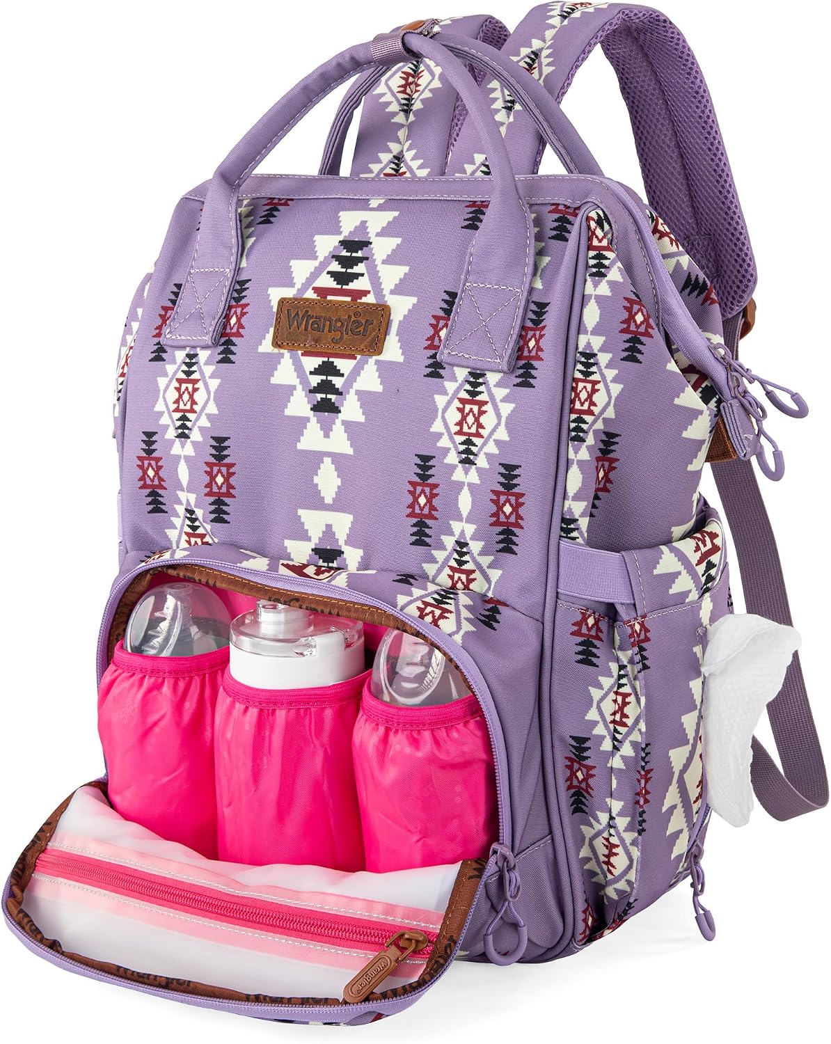 Aztec Backpack Organized Daypack Travel Baby Bag with Stroller Strap and Side Bottle Pockets WG2204-9110CM
