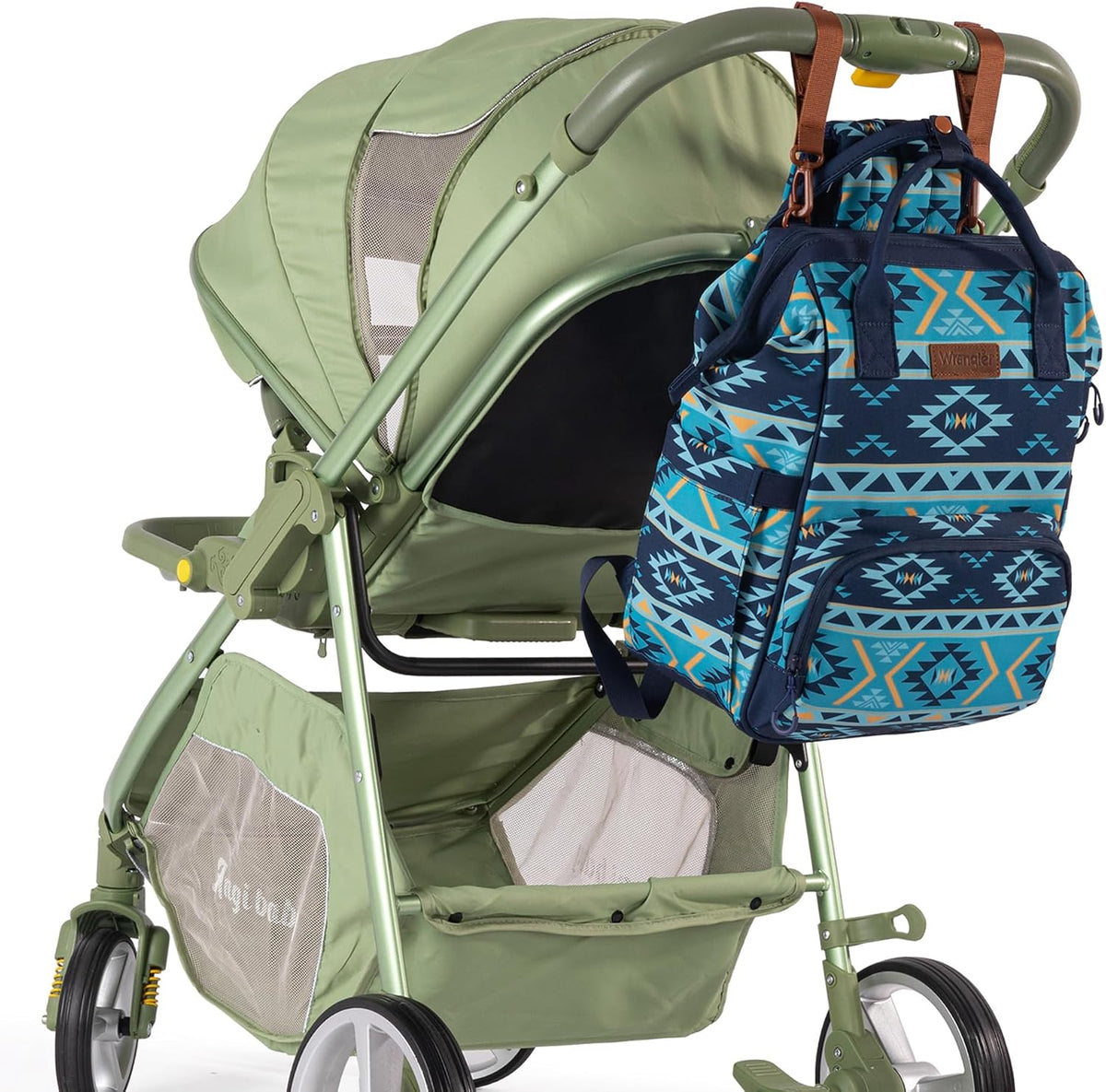 Aztec Backpack Organized Daypack Travel Baby Bag with Stroller Strap and Side Bottle Pockets WG2204-9110CM