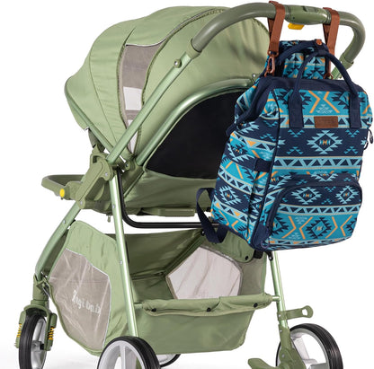 Aztec Backpack Organized Daypack Travel Baby Bag with Stroller Strap and Side Bottle Pockets WG2204-9110CM