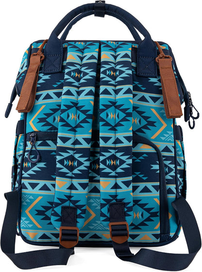 Aztec Backpack Organized Daypack Travel Baby Bag with Stroller Strap and Side Bottle Pockets WG2204-9110CM