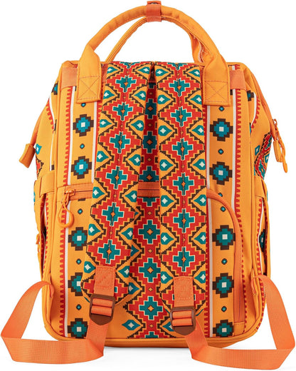 Aztec Backpack Organized Daypack Travel Baby Bag with Stroller Strap and Side Bottle Pockets WG2204-9110CM