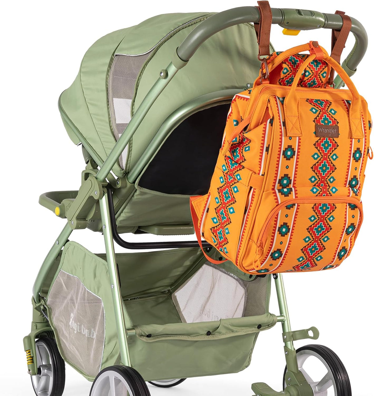 Aztec Backpack Organized Daypack Travel Baby Bag with Stroller Strap and Side Bottle Pockets WG2204-9110CM