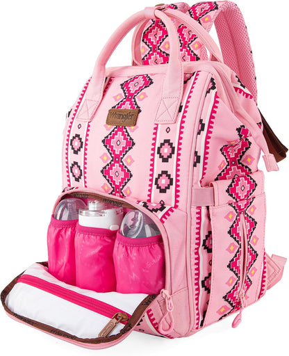 Aztec Backpack Organized Daypack Travel Baby Bag with Stroller Strap and Side Bottle Pockets WG2204-9110CM