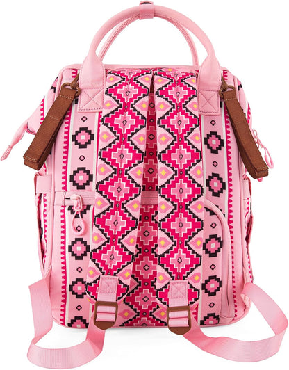 Aztec Backpack Organized Daypack Travel Baby Bag with Stroller Strap and Side Bottle Pockets WG2204-9110CM