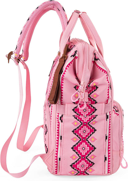 Aztec Backpack Organized Daypack Travel Baby Bag with Stroller Strap and Side Bottle Pockets WG2204-9110CM