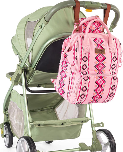 Aztec Backpack Organized Daypack Travel Baby Bag with Stroller Strap and Side Bottle Pockets WG2204-9110CM
