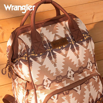 Aztec Backpack Organized Daypack Travel Baby Bag with Stroller Strap and Side Bottle Pockets WG2204-9110CM