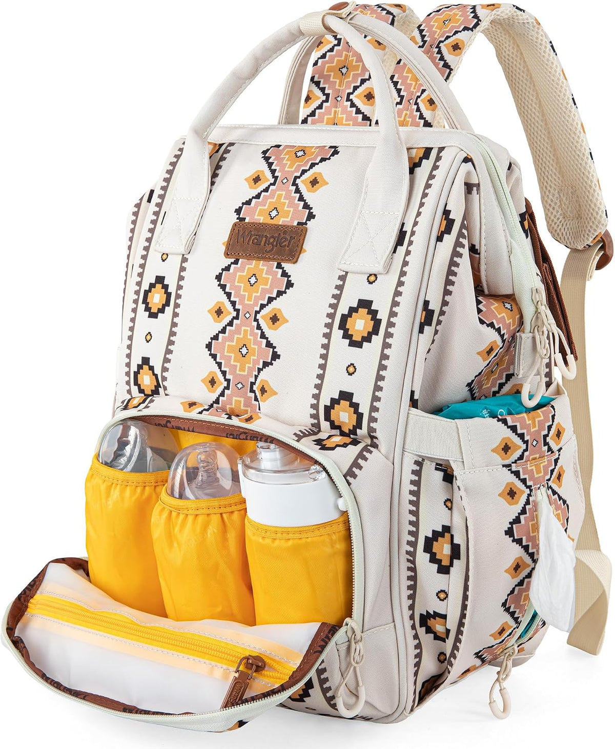 Aztec Backpack Organized Daypack Travel Baby Bag with Stroller Strap and Side Bottle Pockets WG2204-9110CM