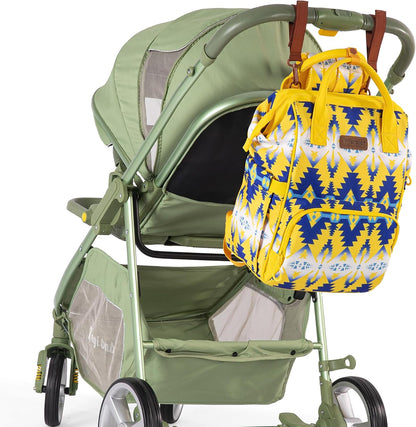 Aztec Backpack Organized Daypack Travel Baby Bag with Stroller Strap and Side Bottle Pockets WG2204-9110CM