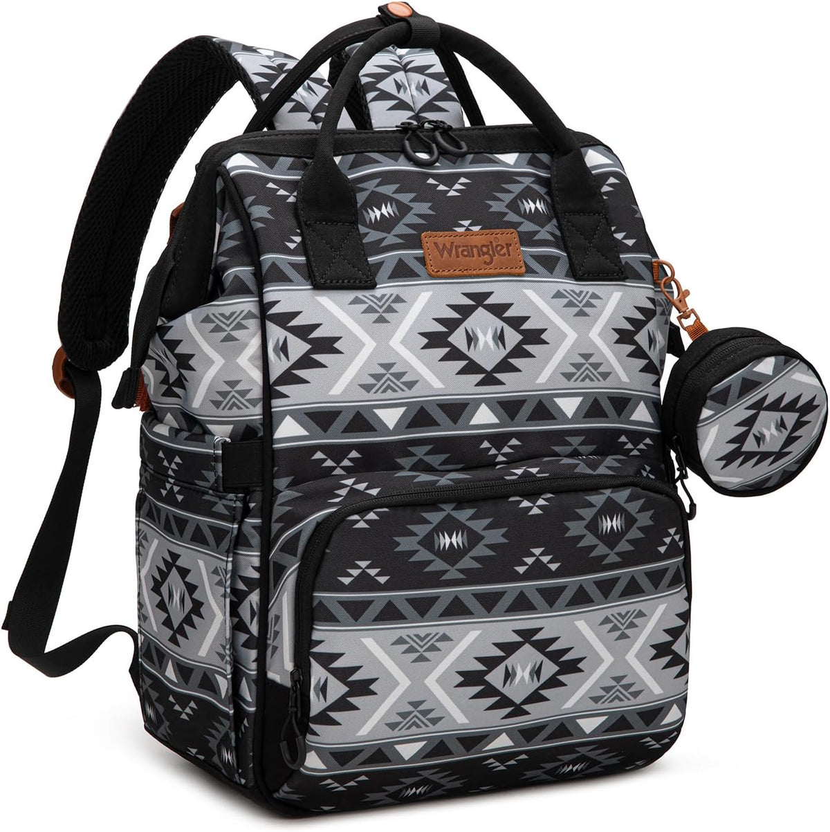 Aztec Backpack Organized Daypack Travel Baby Bag with Stroller Strap and Side Bottle Pockets WG2204-9110CM
