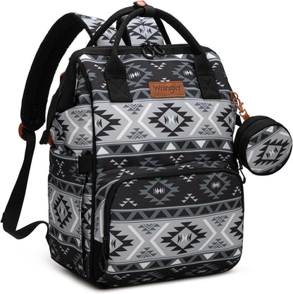 Aztec Backpack Organized Daypack Travel Baby Bag with Stroller Strap and Side Bottle Pockets WG2204-9110CM