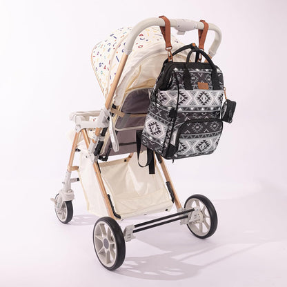 Aztec Backpack Organized Daypack Travel Baby Bag with Stroller Strap and Side Bottle Pockets WG2204-9110CM