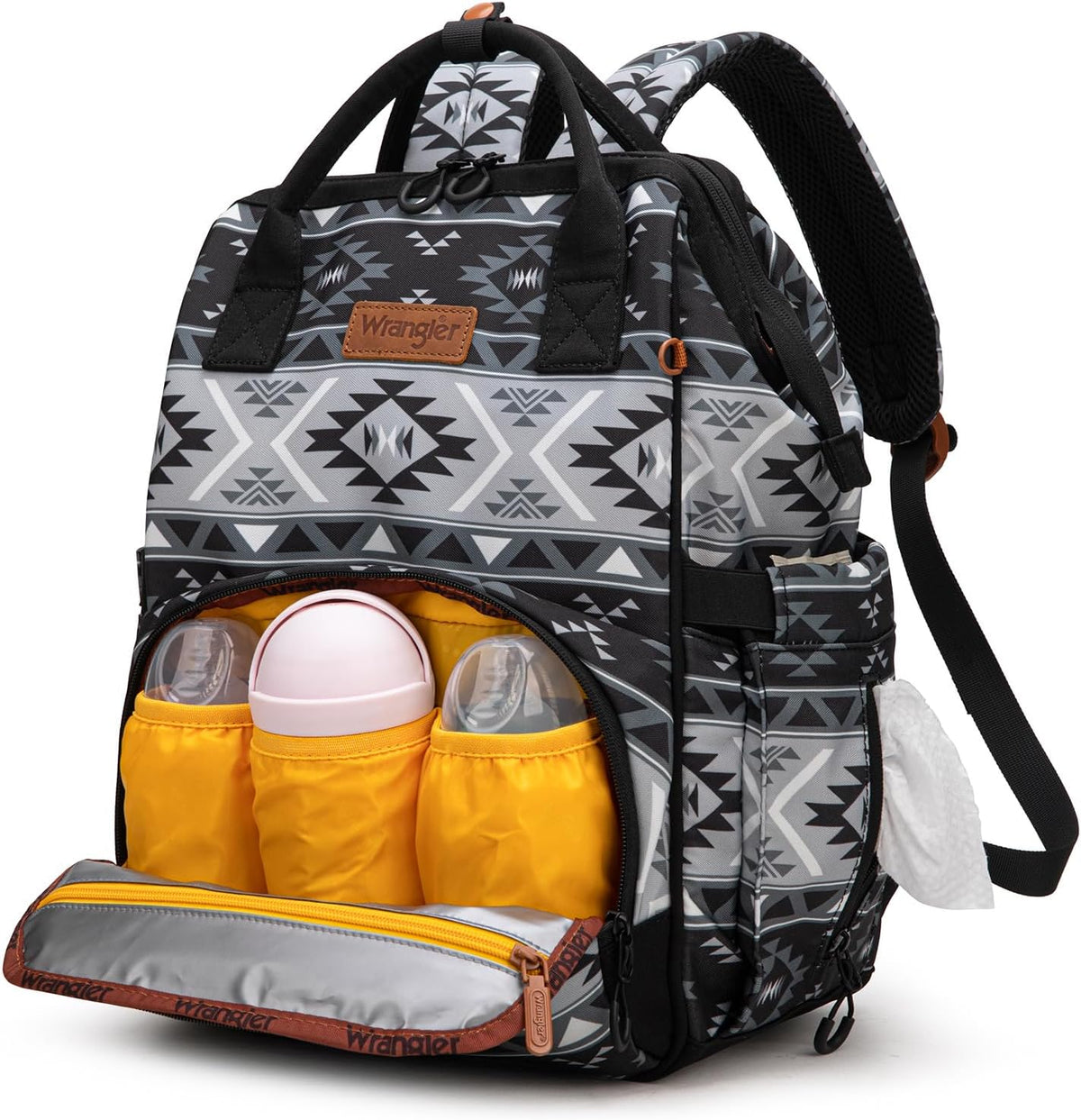 Aztec Backpack Organized Daypack Travel Baby Bag with Stroller Strap and Side Bottle Pockets WG2204-9110CM