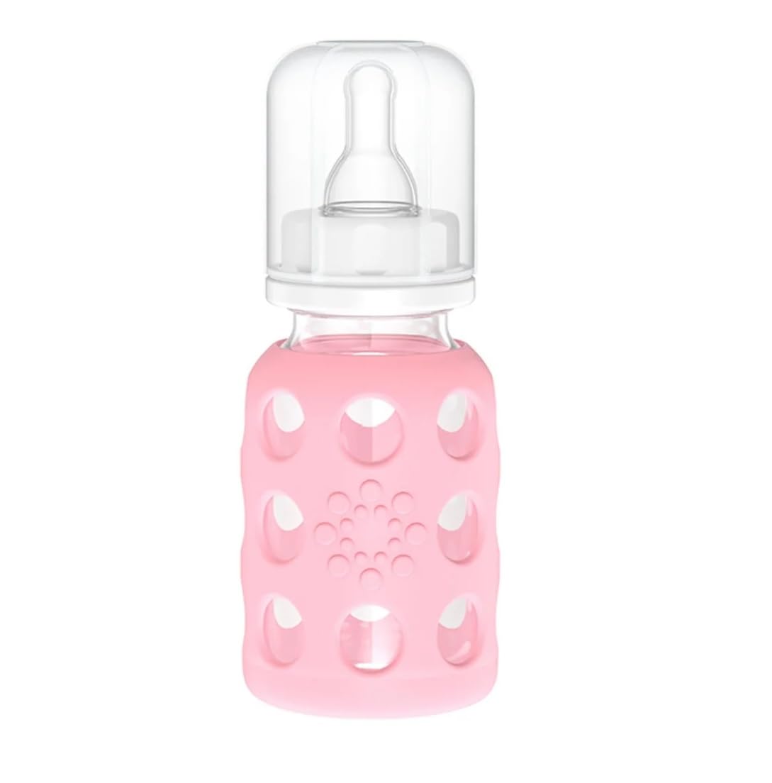 Lifefactory Glass Baby Bottle BPA Free | Protective Silicone Sleeve | 9 oz Pack of 2 | Mango, Kale