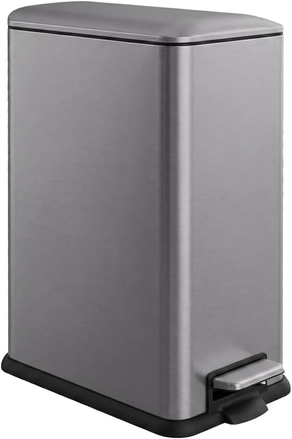 Diaper Pail, Baby Diaper Trash Can with Removal Inner Liner, Childproof Lock, Stainless Steel Garbage Pail with lid, Soft Close, Odor Control Diaper Disposal Bin, 4 Gallon Pink Diaper Can